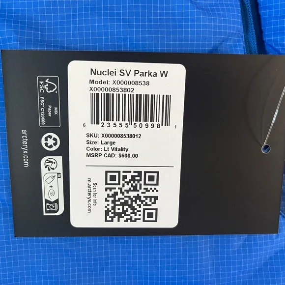 Arc’teryx Ladies Nuclei SV Parka - Blue - Size Large - Brand New With Tags - NWT - Picture 5 of 7